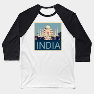 India in Shepard Fairey style design Baseball T-Shirt